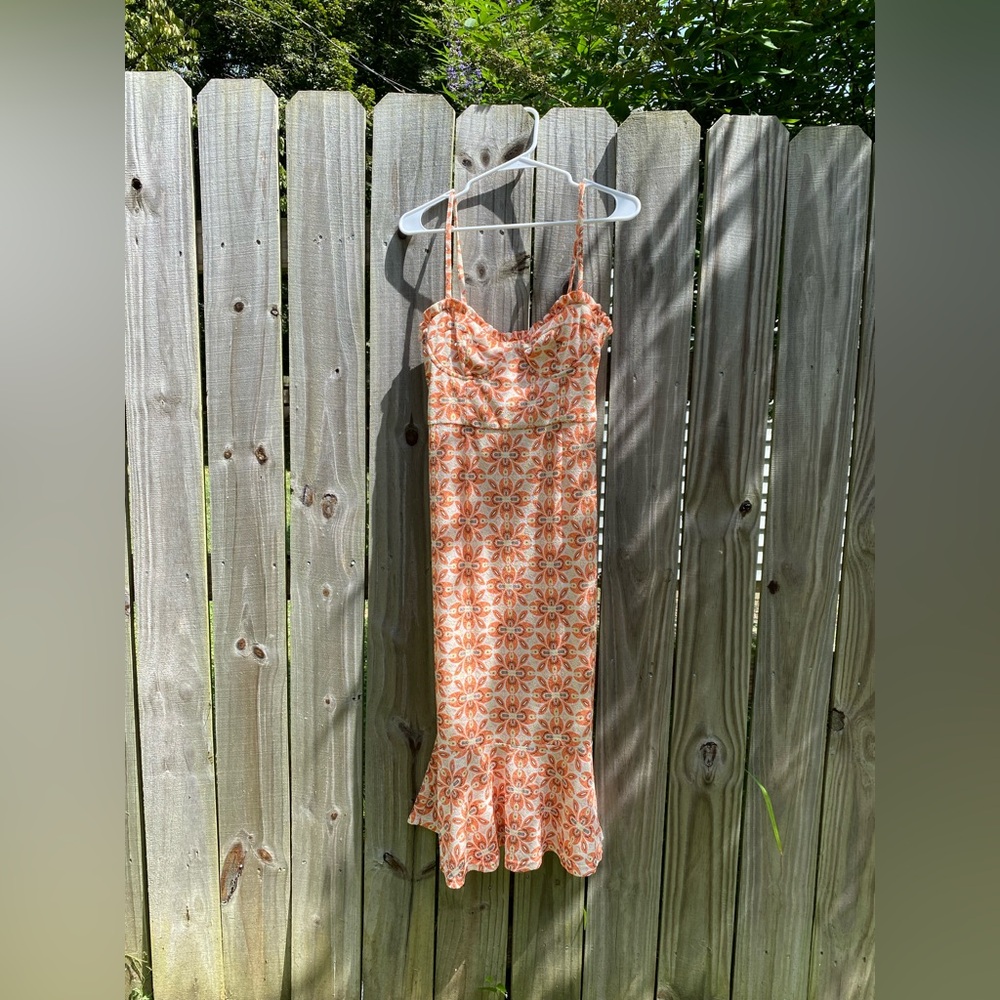 Slate and Willow Floral Orange Maxi Dress